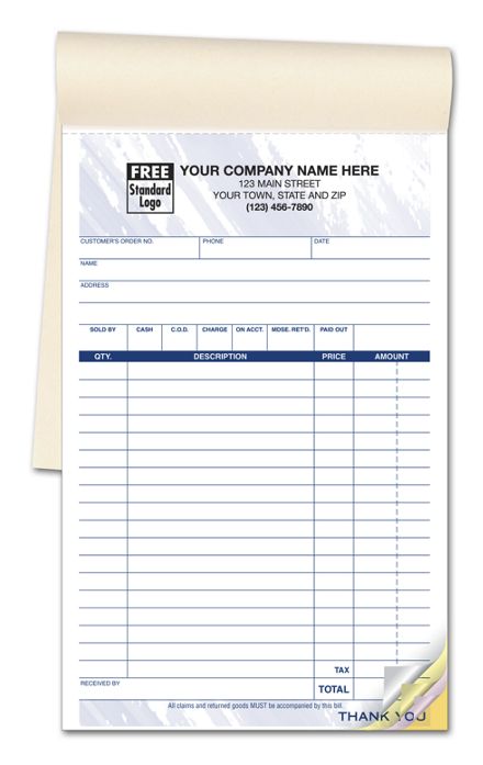 Multi-Purpose Sales Books Large Format, 2 Or 3 Part