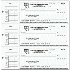 3-On-A-Page Compact Size Checks with Side-Tear Voucher, 56300N