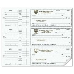 3 To a Page - Compact Size Checks, with Side-Tear Vouchers