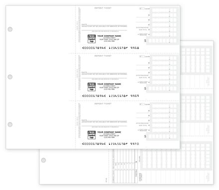 3-On-A-Page Compact Deposit Tickets for Home Acct Deskbook