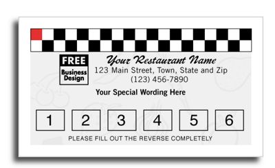 Frequent Diner Card, Cafe 5709