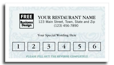 Frequent Diner Card, Vineyard 5710