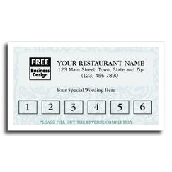Frequent Diner Card, Vineyard