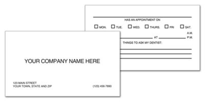 Two-Sided Appointment Business Cards, Imprinted 5808