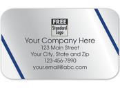 Rectangular Label on Silver Foil w/Blue Lines 2.5x1.5