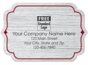 Bracket Label on Brushed Silver Poly w/Red Trim 3x2