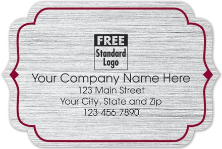 Bracket Label on Brushed Silver Poly w/Red Trim 3x2