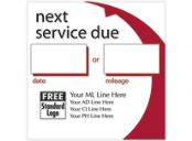 Removable Adhesive Service Label w/Red Arc 2.5x2.5