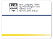Rectangular Mailing Label w/Navy & Yellow Stripes 5x3 7/8