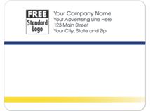 Rectangular Mailing Label w/Navy & Yellow Stripes 5x3 7/8