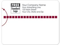 Rectangular Mailing Label w/Red Squares 5x3 7/8