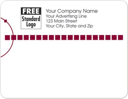 Rectangular Mailing Label w/Red Squares 5x3 7/8