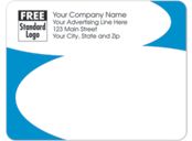 Rectangular Mailing Label w/Blue Corners 5x3 7/8