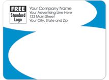 Rectangular Mailing Label w/Blue Corners 5x3 7/8
