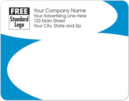 Rectangular Mailing Label w/Blue Corners 5x3 7/8