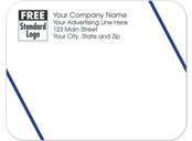 Rectangular Mailing Label w/Double Blue Angled Lines 5x3 7/8