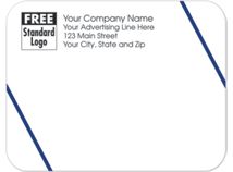 Rectangular Mailing Label w/Double Blue Angled Lines 5x3 7/8