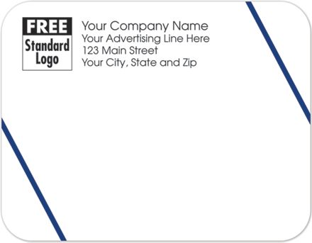 Rectangular Mailing Label w/Double Blue Angled Lines 5x3 7/8