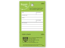 Repair Tag in Green w/White Fill-In Space 3.125 x 5.5