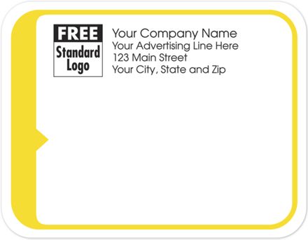 Rectangular Mailing Label w/Yellow Trim 5x3 7/8