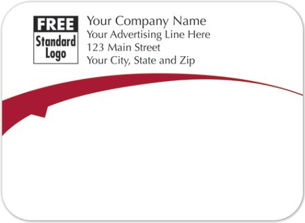 Rectangular Mailing Label w/Red Arc 3.87x2.81