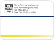 Rectangular Mailing Label w/Navy & Yellow Stripes 3.87x2.81