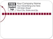 Rectangular Mailing Label w/Red Squares 3.87x2.81