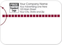 Rectangular Mailing Label w/Red Squares 3.87x2.81