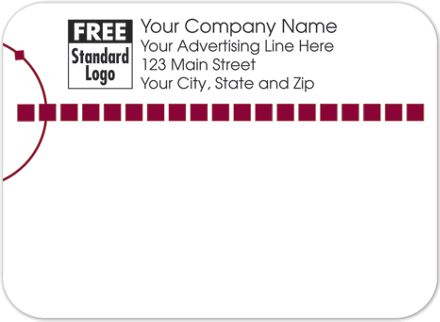 Rectangular Mailing Label w/Red Squares 3.87x2.81