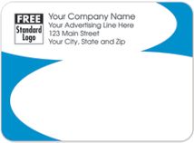 Rectangular Mailing Label w/Blue Corners 3.87x2.81