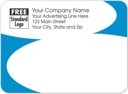 Rectangular Mailing Label w/Blue Corners 3.87x2.81