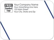 Rectangular Mailing Label Double Blue Angled Lines 3.87x2.81