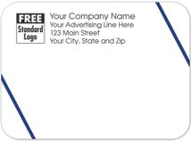 Rectangular Mailing Label Double Blue Angled Lines 3.87x2.81