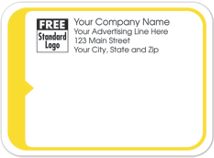 Rectangular Mailing Label w/Yellow Trim 3.87x2.81