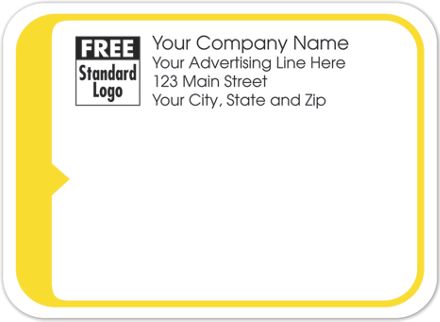 Rectangular Mailing Label w/Yellow Trim 3.87x2.81