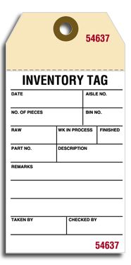 Inventory Tags w/ Adhesive Strips, Manila, Small 592