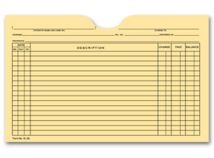 Printed Card File Pocket, Single Column, Buff