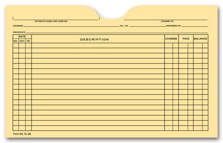 Printed Card File Pocket, Single Column, Buff