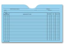 Printed Card File Pocket, Single Column, Blue