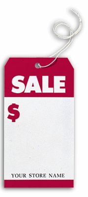 Sale Tags, Stock, Large, White and Red 6041