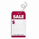 Sale Tags, Stock, Large, White and Red 6041
