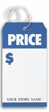 Price Tags, Large, Blue/White 6042