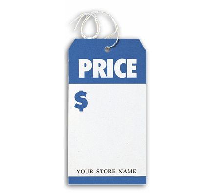 Price Tags, Large, Blue/White