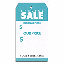 Special Sale Tags, Stock, Large, Aqua/White 6043