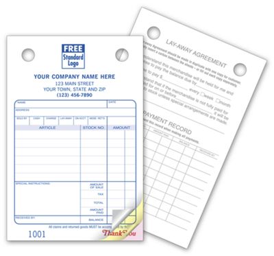 Jewelry Register Forms - Small Classic 607