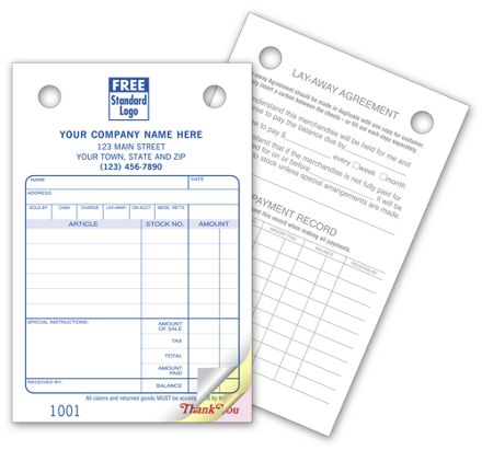 Jewelry Register Forms - Small Classic