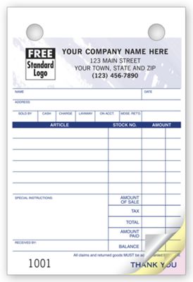 Register Forms - 4 x 6 - Colored forms for Jewelers 607T