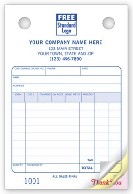 Register Forms - Small Classic with Special Wording 609SW