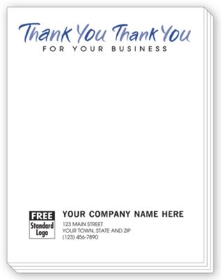 Thank You for your business, Personalized Notepads 6120