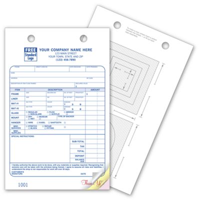 Picture Framing Register Forms - Large Classic 615